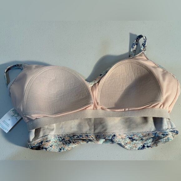 Kona Sol Bralette Bikini Top Size Medium Snakeskin Print Built-In Bra Draped - Picture 3 of 4